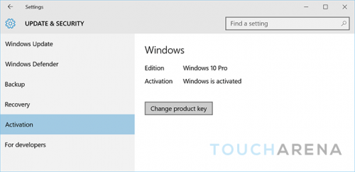 update key of Windows 10