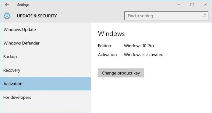 windows 10 activation